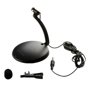 Gambar powercreat Mini Desktop Noise cancelling Stereo MicrophoneRecording Condenser (Black)   intl