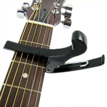 Gambar ruixiang Premium Quick Change Folk Acoustic Guitar Banjo Capo KeyClamp,Black