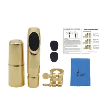 Gambar shangqing Gold Plated Standard Alto Saxophone Mouthpieces (GoldBlack)   intl
