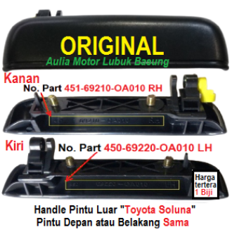 Toyota Soluna original exterior door grab handle front or rear-1 piece Harga  65,000 Ringgit*Penghantaran Percuma