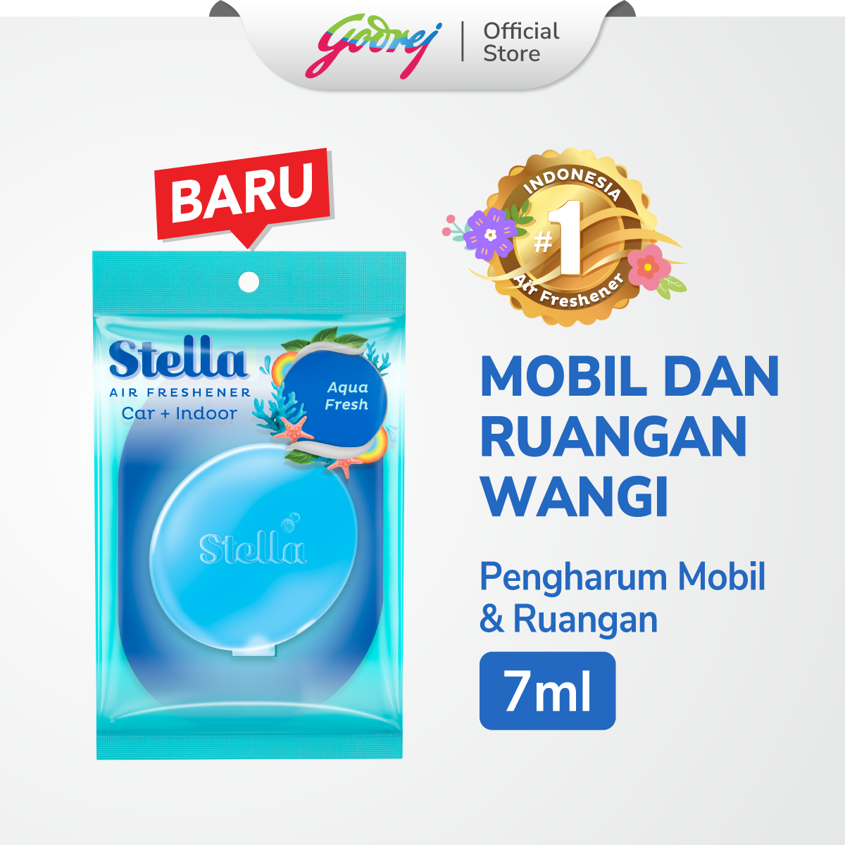 Stella Daily Freshness Aqua Fresh 7ml - Pengharum Mobil dan Ruangan Harga 13,300 rupiah*Gratis Ongkir