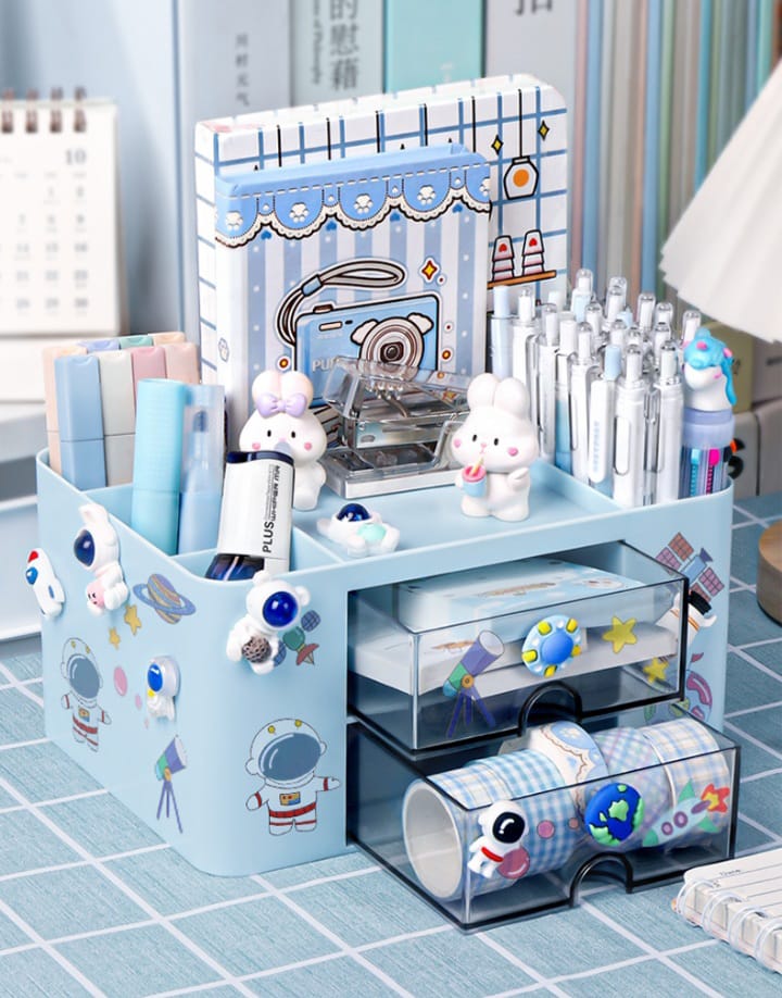 Starlight.3R Stationery Storage Box Cosmetic Rack Organizer Drawer Rack Stationery Box Storage Multipu…
