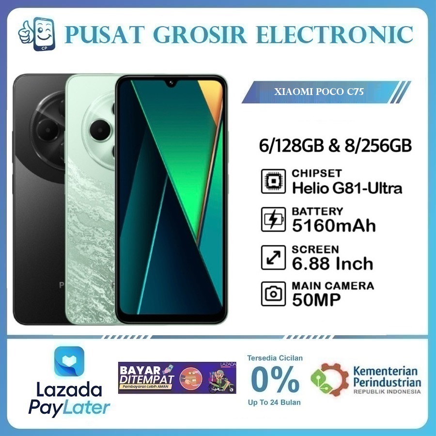 Xiaomi Poco C75 NFC 6/128 | 8/256 GB BERGARANSI Harga 1,300,000 rupiah*Gratis Ongkir