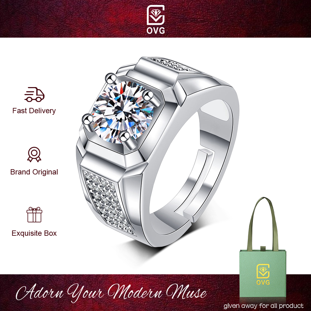 OVG original men's ring r008 Diamond men's jewelry adjustable coated platinum engagement rings