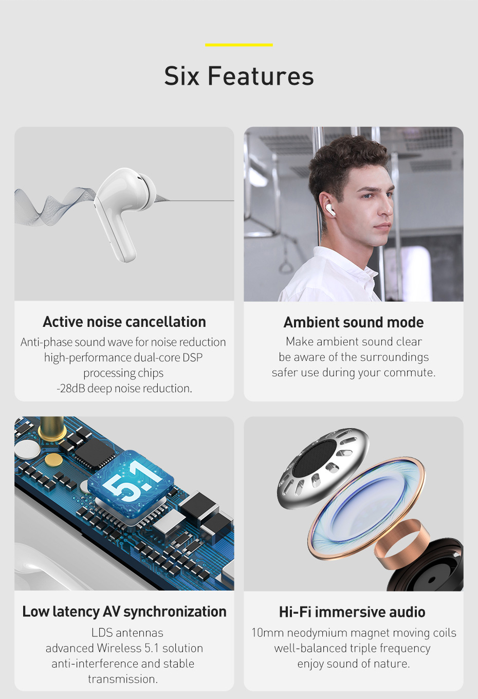 Baseus Bluetooth Earphone SIMU S1 Pro ANC Mini Earbuds TWS – Baseus  Indonesia