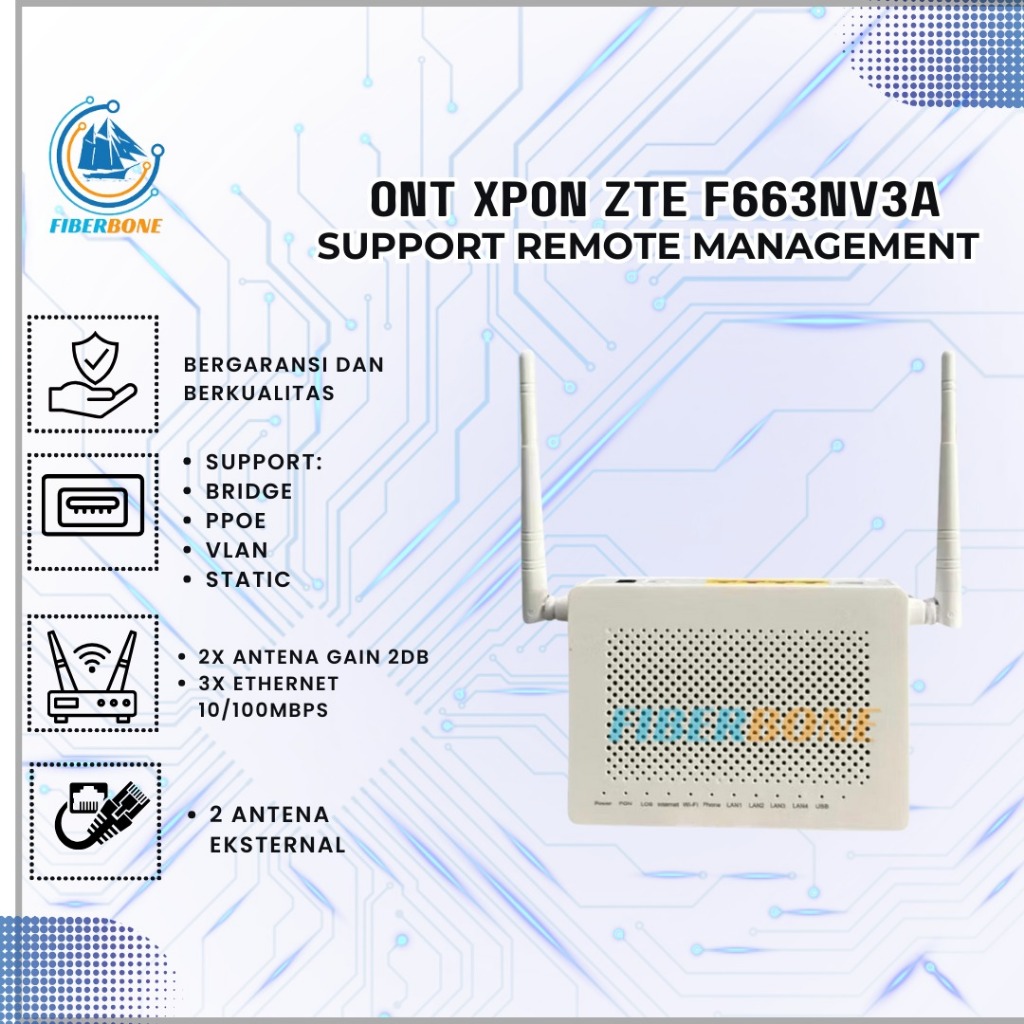 ONT XPON ZTE F663NV3A LENGKAP ADAPTOR Giá 125,000 Đồng*Miễn phí vận chuyển