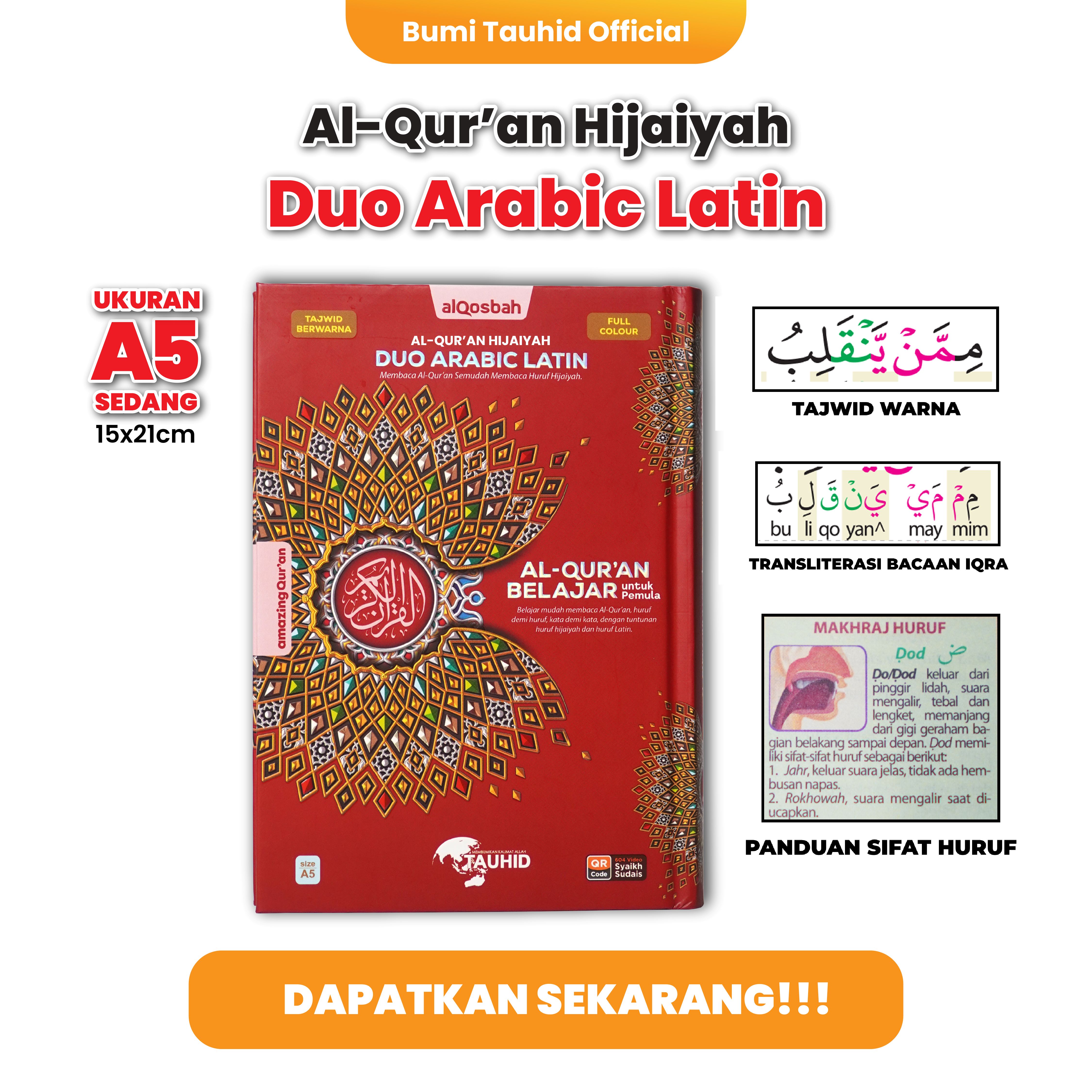 Al Quran Duo Arabic Latin A5 Alquran Learn Hijaiyah Al Quran and Iqro at the Same Time