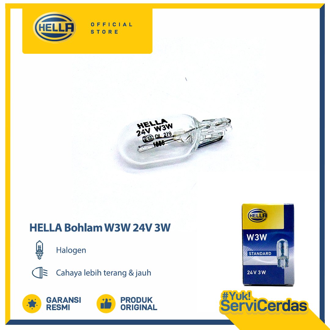 Lampu Senja Mobil HELLA W3W 24V 3W W2,1X9,5D Harga 39,000 rupiah*Gratis Ongkir