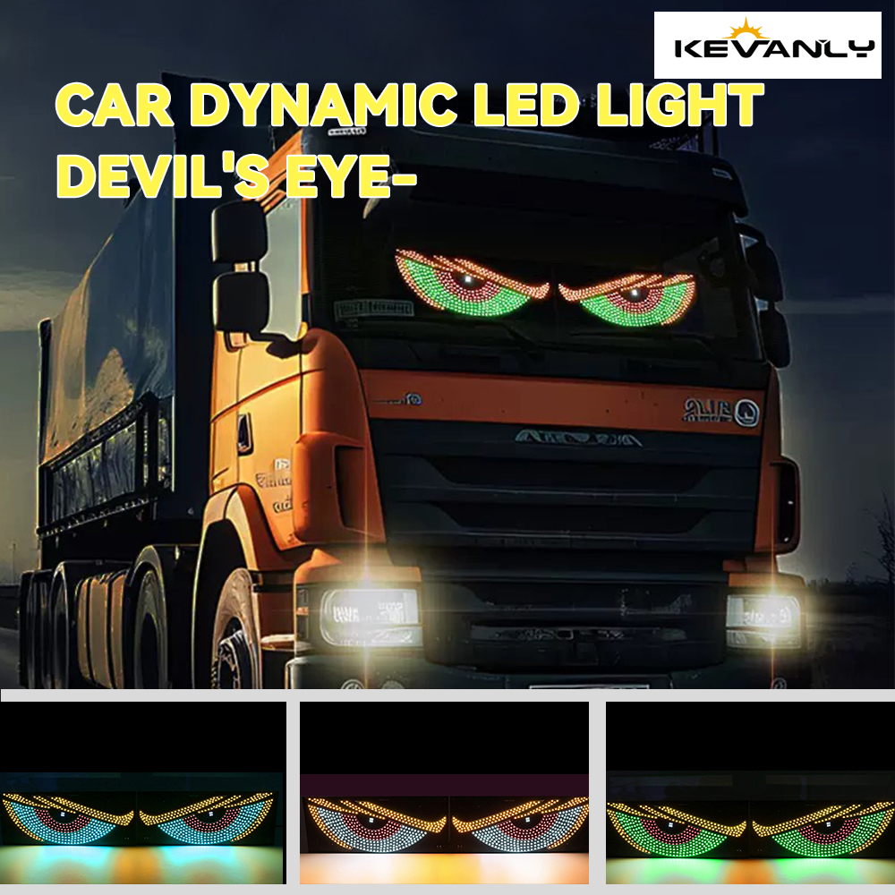 2Pcs Led Car Eye-Moving Animation / Multi-Mode Led Display Devil's Eye Light Brand / Front and Rear Windshield Lights Can Be 12V-24V / USB Harga 78,559 rupiah*Gratis Ongkir