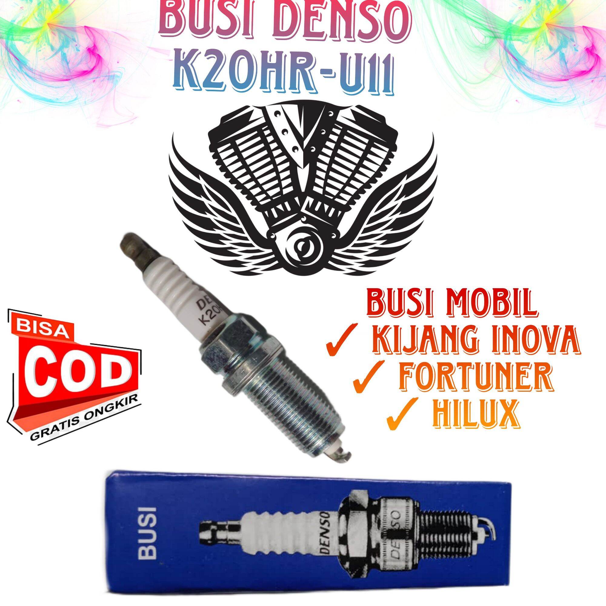 Busi DENSO K20HR-U11 BUSI MOBIL TOYOTA KIJANG INOVA / FORTUNER / HILUX Harga 16,500 rupiah*Gratis Ongkir