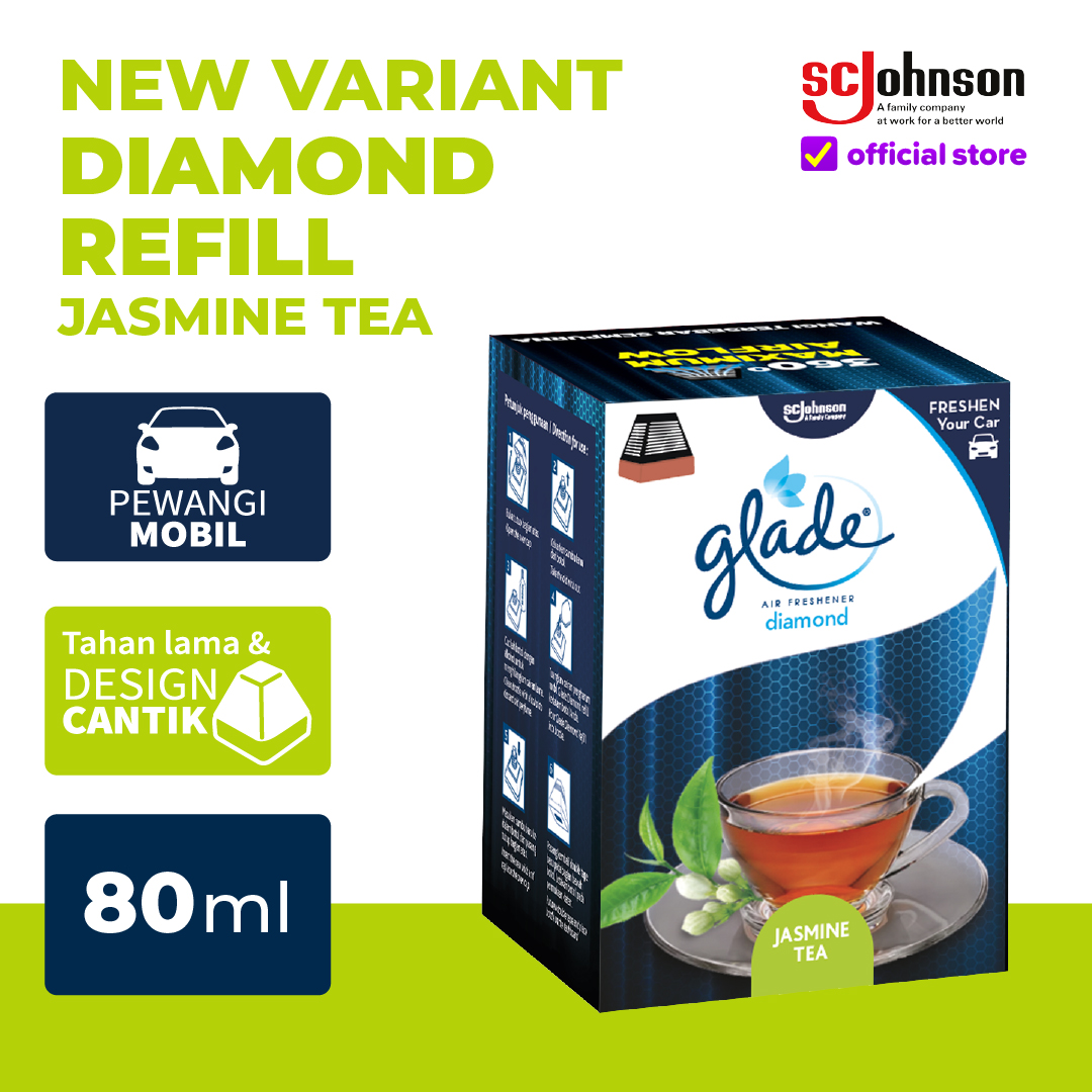 Glade Diamond Refill - Jasmine Tea 80ml Harga 26,000 rupiah*Gratis Ongkir