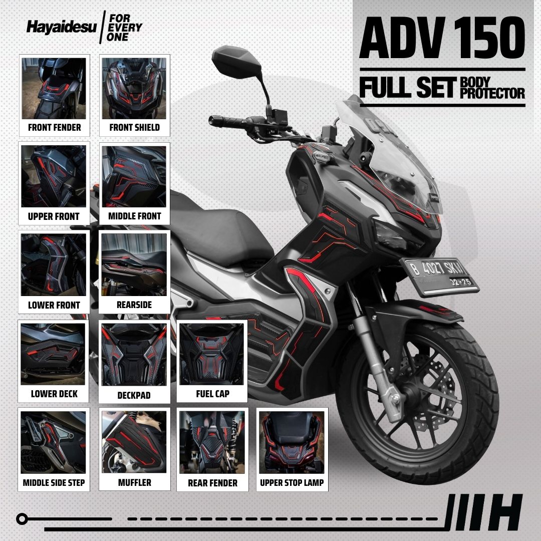 Hayaidesu Honda ADV 150 Full Set Body Protector Cover Harga 1,003,680 rupiah*Gratis Ongkir