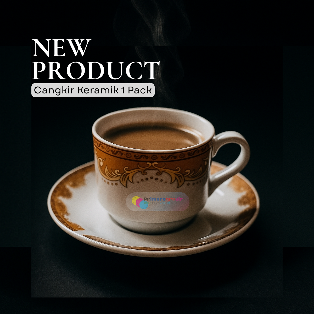 Cangkir Kopi 1 Set Keramik / Gelas Set Cangkir dan Tatakannya 1 Pack