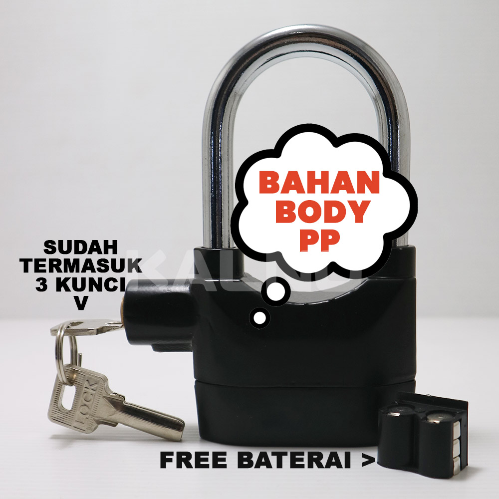 Motorcycle security Alram padlock and long and short ring fence/spare battery free theft earrings Alram padlock (KS) Harga 36,900 rupiah*Gratis Ongkir