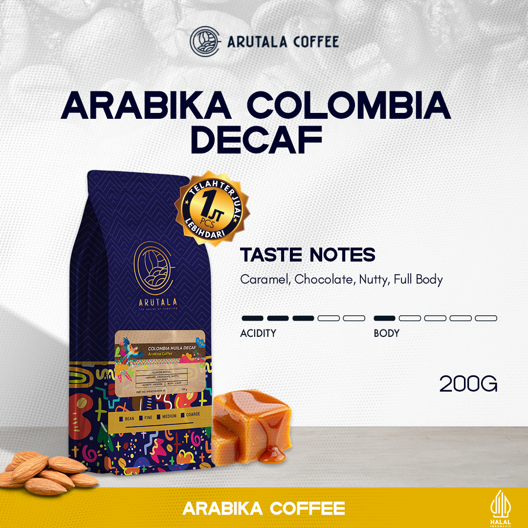 Arutala Decaf Colombian Arabica Coffee 200 Grams