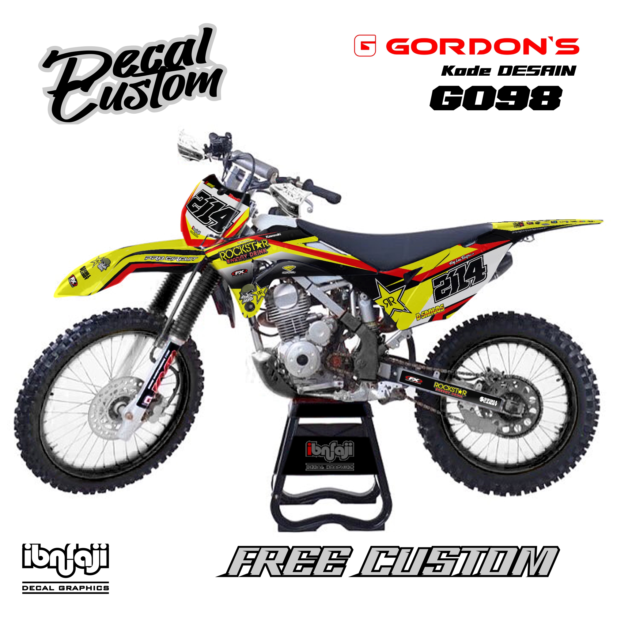 Decal Gordon klx bisa Custom Full Body kode Desain g098 Giá 190,000 Đồng*Miễn phí vận chuyển