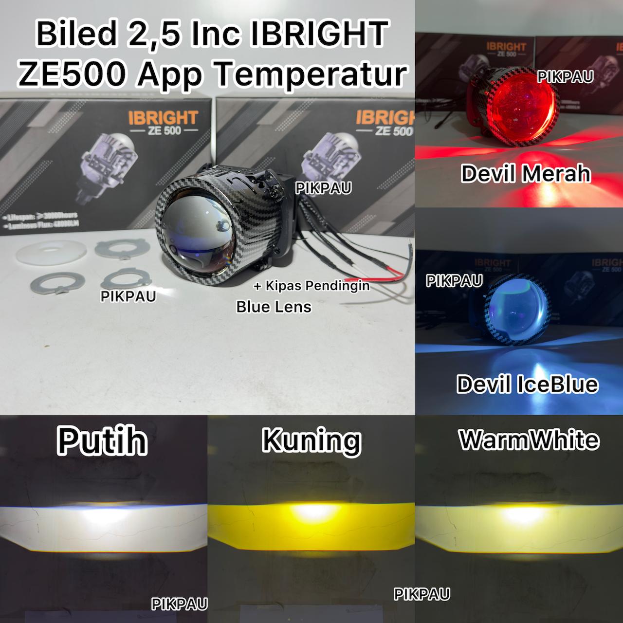 Ibright ze500 biled 2.5inc main light blue lens app temperature Harga 485,000 rupiah*Gratis Ongkir