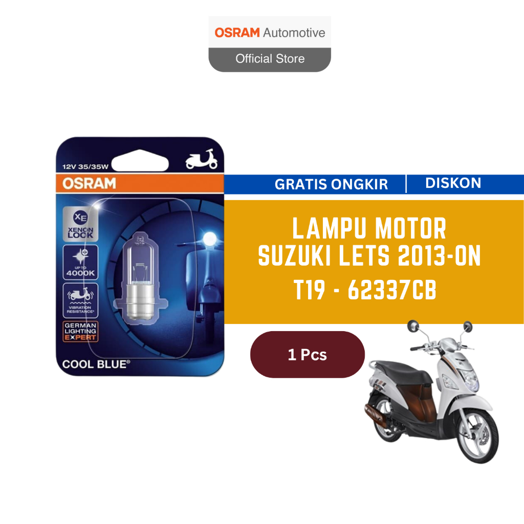 Osram Lampu Depan Motor Suzuki Lets Fi 2013 on - 62337CB Harga 20,700 Ringgit*Penghantaran Percuma