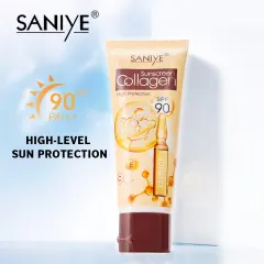 SANIYE Sunscreen Cream Sunblock Tahan Lama SPF90 PA+++ Collagen Pemutih No Whitecast Pelembab 65ML R1208