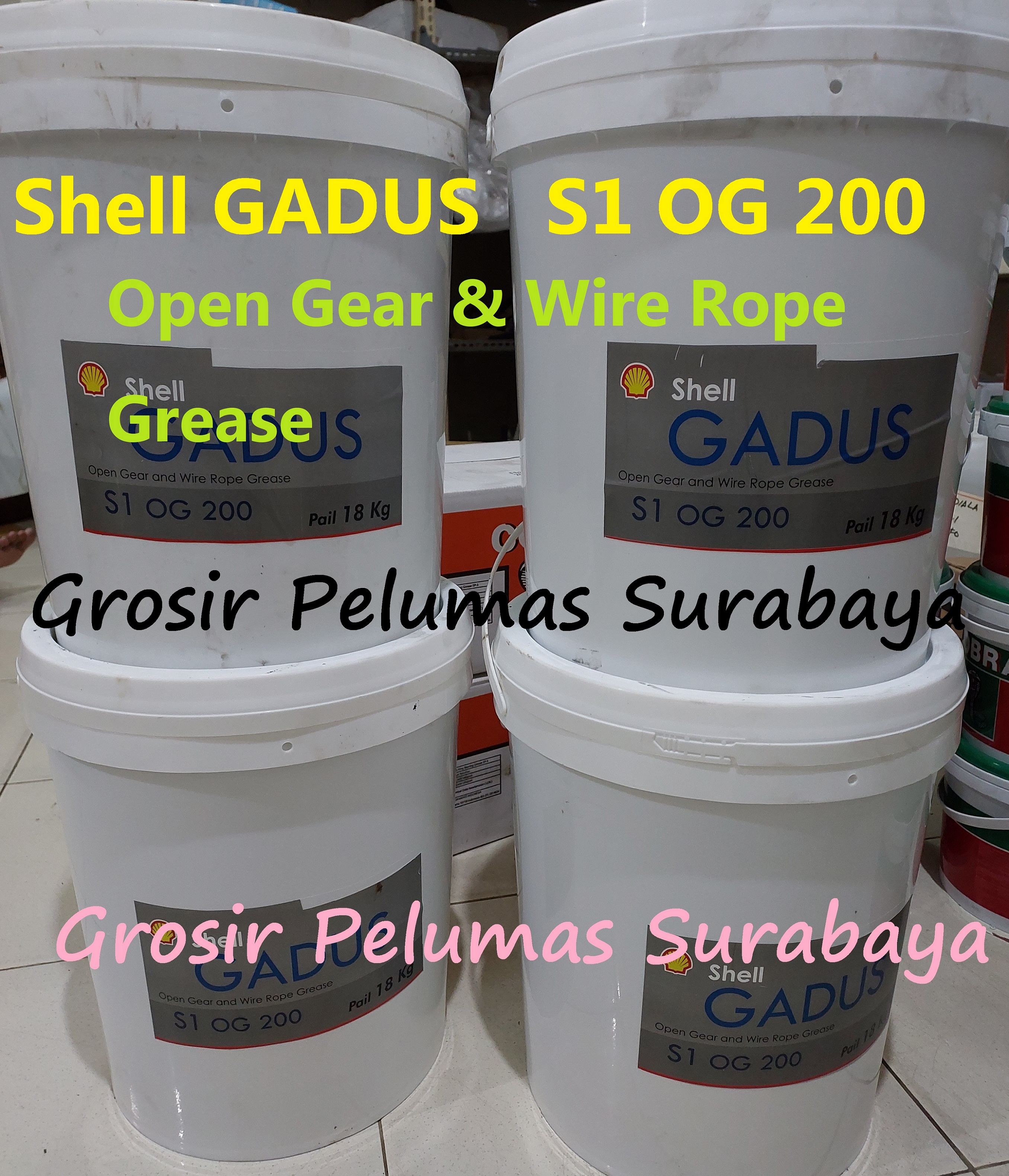 Shell Gadus S1 OG 200 Open gear Wire rope Wirerope Grease gemuk Kawat Seling Sling Chain Rantai kemasan PAIL Harga 1,499,999 rupiah*Gratis Ongkir