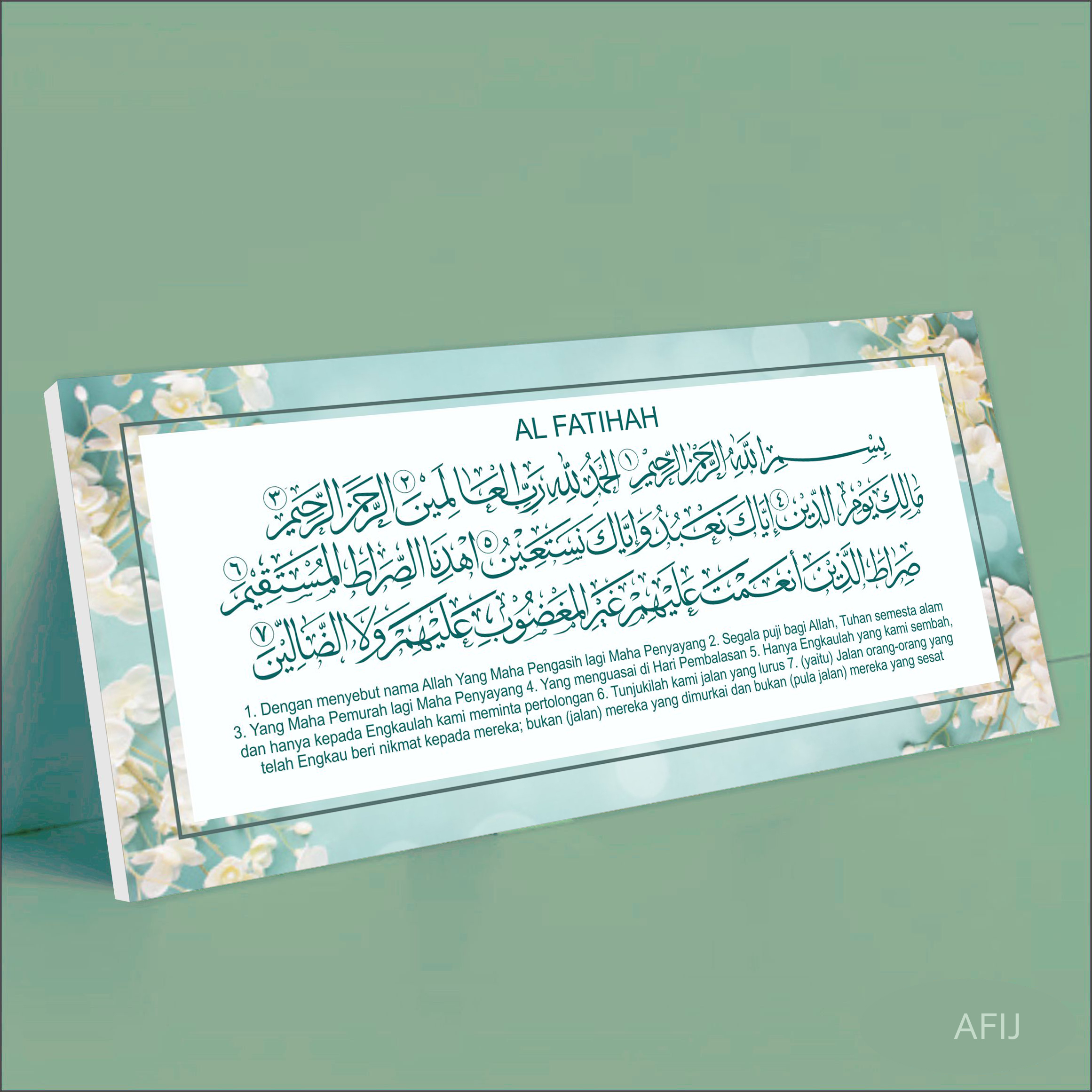 Kaligrafi alfatihah hiasan dinding pajangan ruangan dekorasi rumah modern minimalis