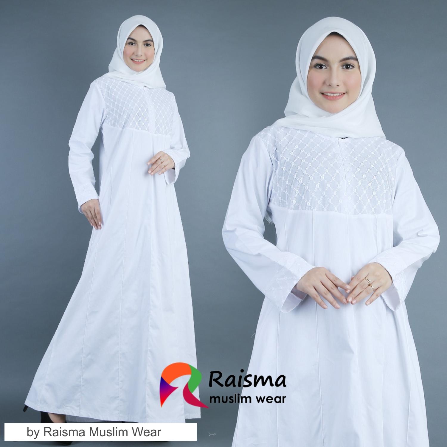 Baju Gamis Wanita Warna Putih / Gamis Warna Putih / Gamis Putih remaja / Gamis Untuk Umroh / Gamis Polos Warna Putih / Gamis Putih Cubit / GKCP8