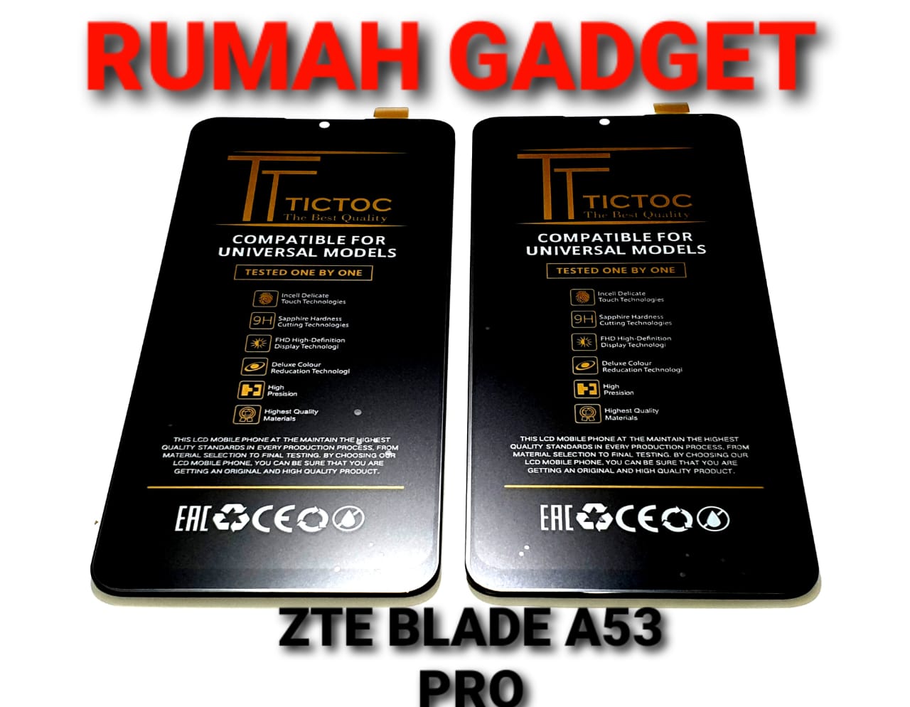 LCD ZTE BLADE A53 PRO BLACK FULLSET TOUCHSCREEN TICTOC Harga  212,000 Ringgit*Penghantaran Percuma