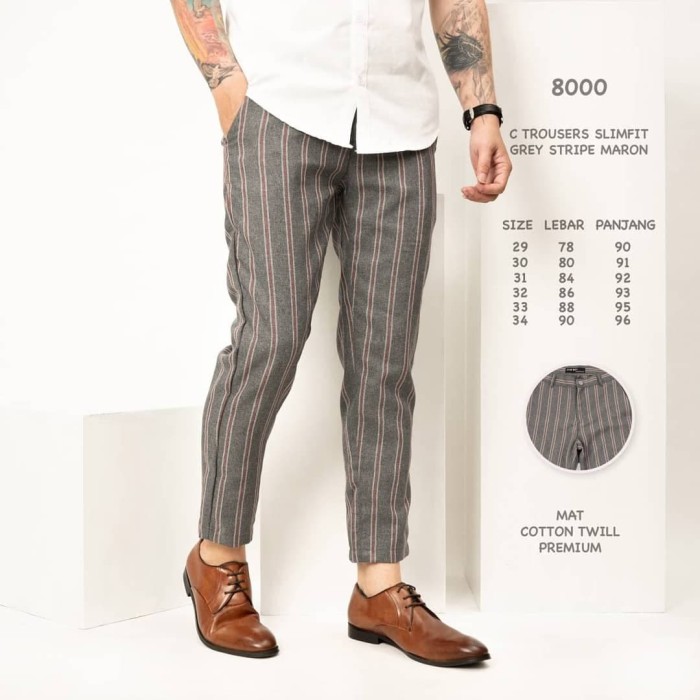 Harga Trousers Pria Grey Terbaru Mei 
