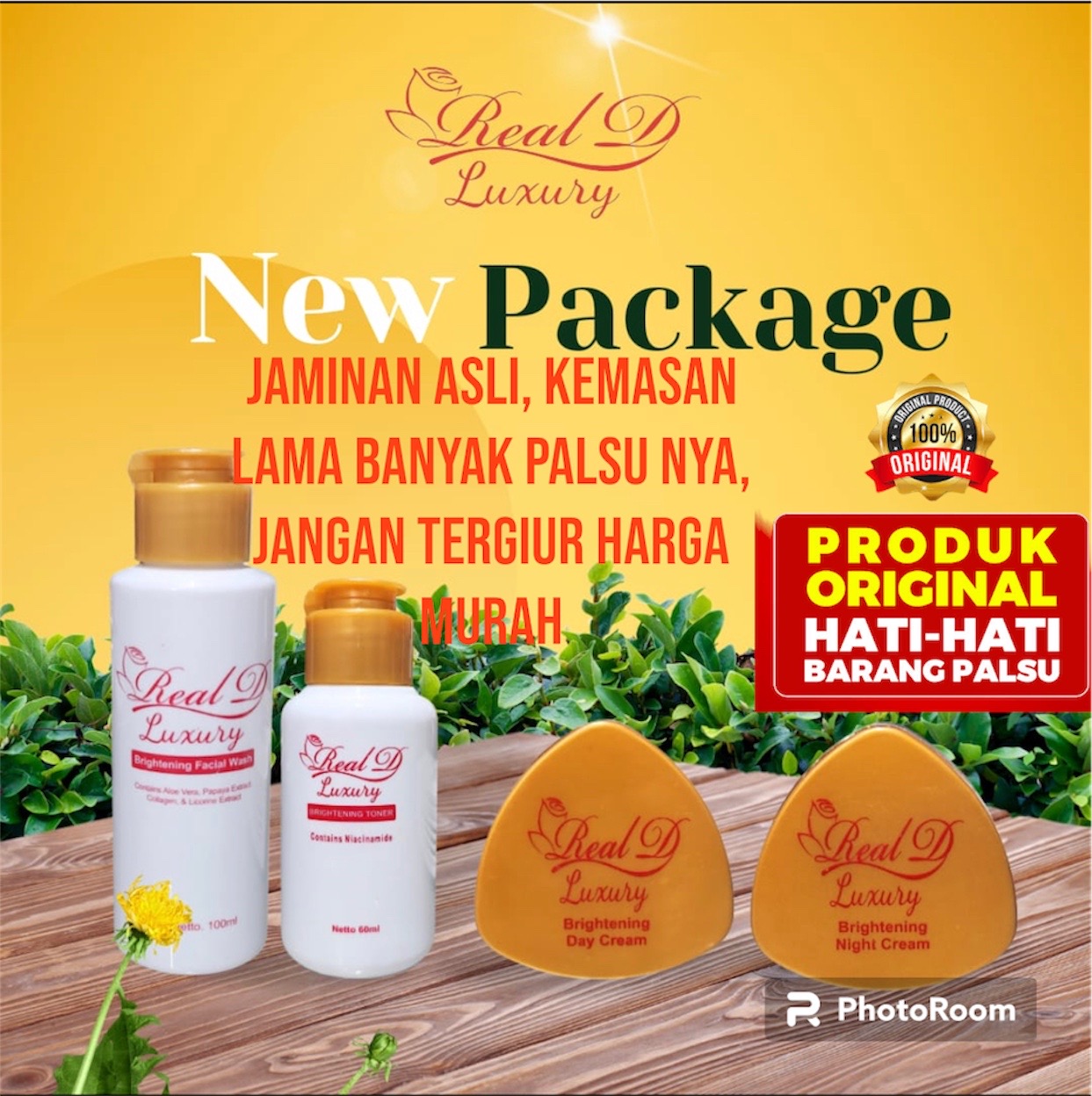 Paket Real D Luxury Skincare Paket Toner Cleanser RD Luxury RD Merah NEW Pack Cream RD Bpom / RD Luxur…