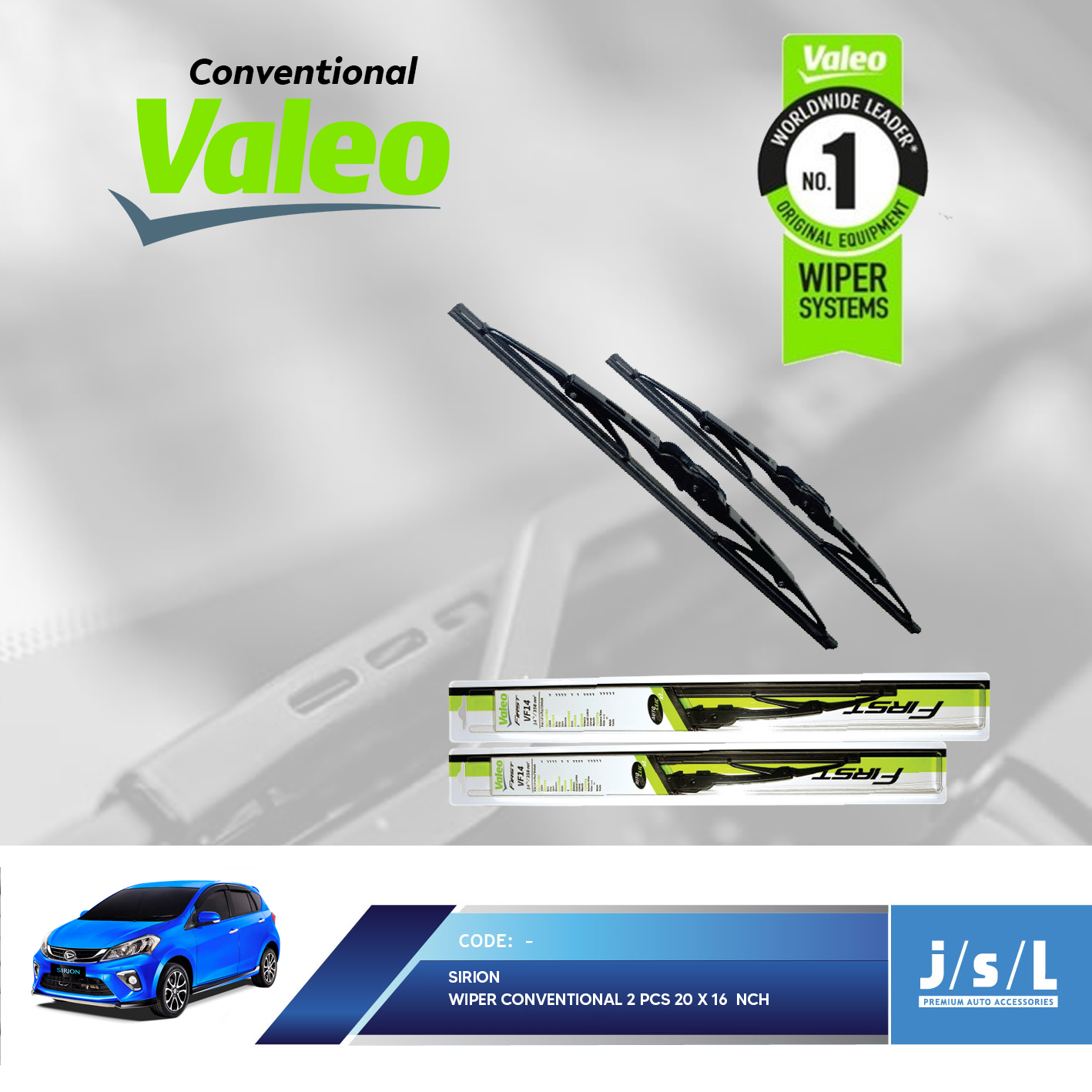 Wiper Mobil Valeo Conventional Toyota Sirion 2 Pcs Kiri Kanan Harga 69,400 rupiah*Gratis Ongkir