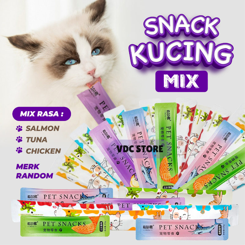 Mixed Cat Snacks Contains 50 Pcs / Small Cat Strips / Cat Snacks / Food Fattening Snacks Harga 36,900 rupiah*Gratis Ongkir