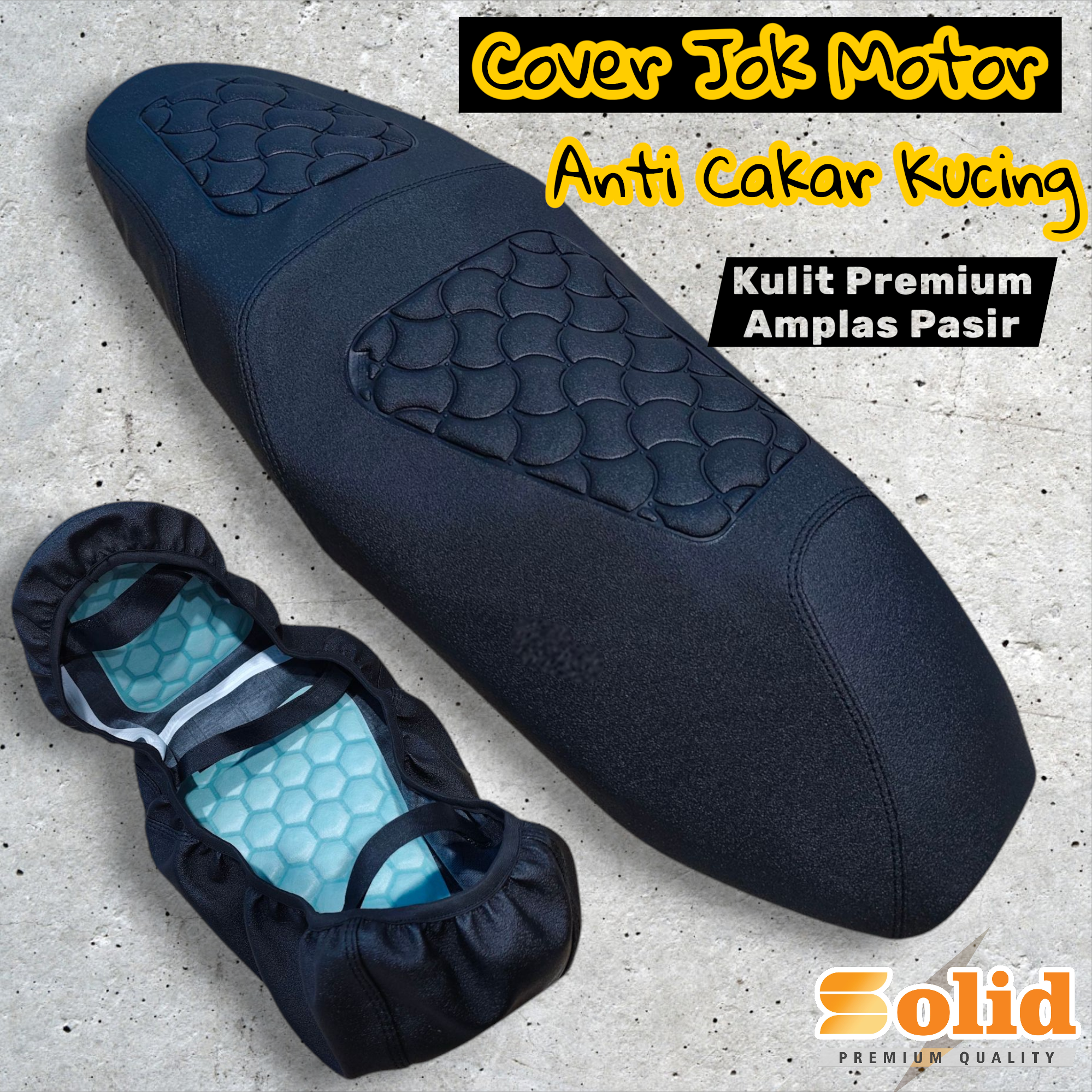 Anti-Cat Claw Motorcycle Seat Cover with Soft Foam Coated with Waterproof Seal for All Types of Motorcycles (Sand Material Using Rubber Strap) Harga 77,400 rupiah*Gratis Ongkir