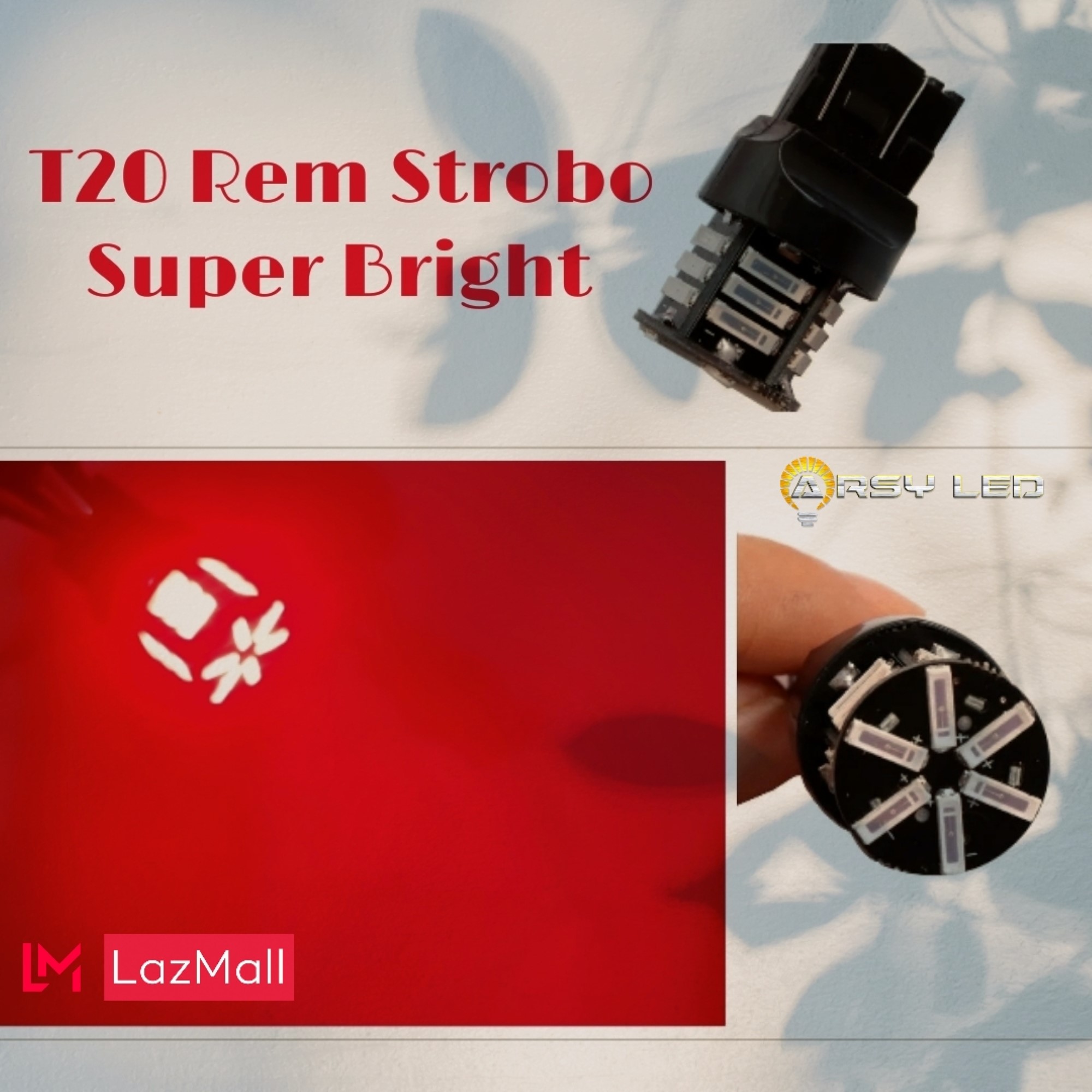 Lampu Rem LED T20 Strobo Kedip New Brio Mobilio Freed Calya Sigra Innova Reborn Jazz Harga 63,000 rupiah*Gratis Ongkir