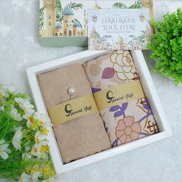 Hampers hijab Voal miracle motif Azara duet square plain matching