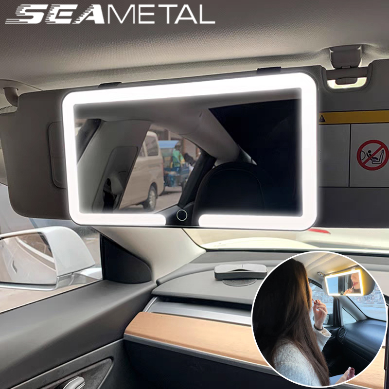 SEAMETAL Cermin Makeup Dengan Lampu Mobil Led Layar Sentuh Dapat Disesuaikan Untuk Sun Visor Mobil Harga 85,491 rupiah*Gratis Ongkir