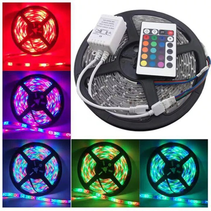 Led Strip Rgb 5 Meter Smd 3528 Rgb Remote Modul Adaptor Lazada Indonesia