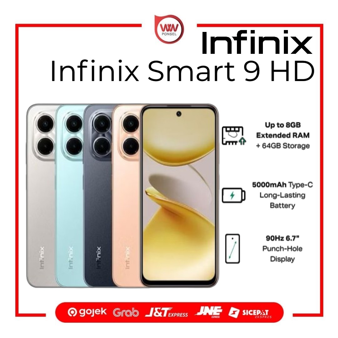 Hp Infinix Smart 9 HD Ram 4GB Internal 64GB Garansi Resmi Harga  1,250,000 Ringgit*Penghantaran Percuma