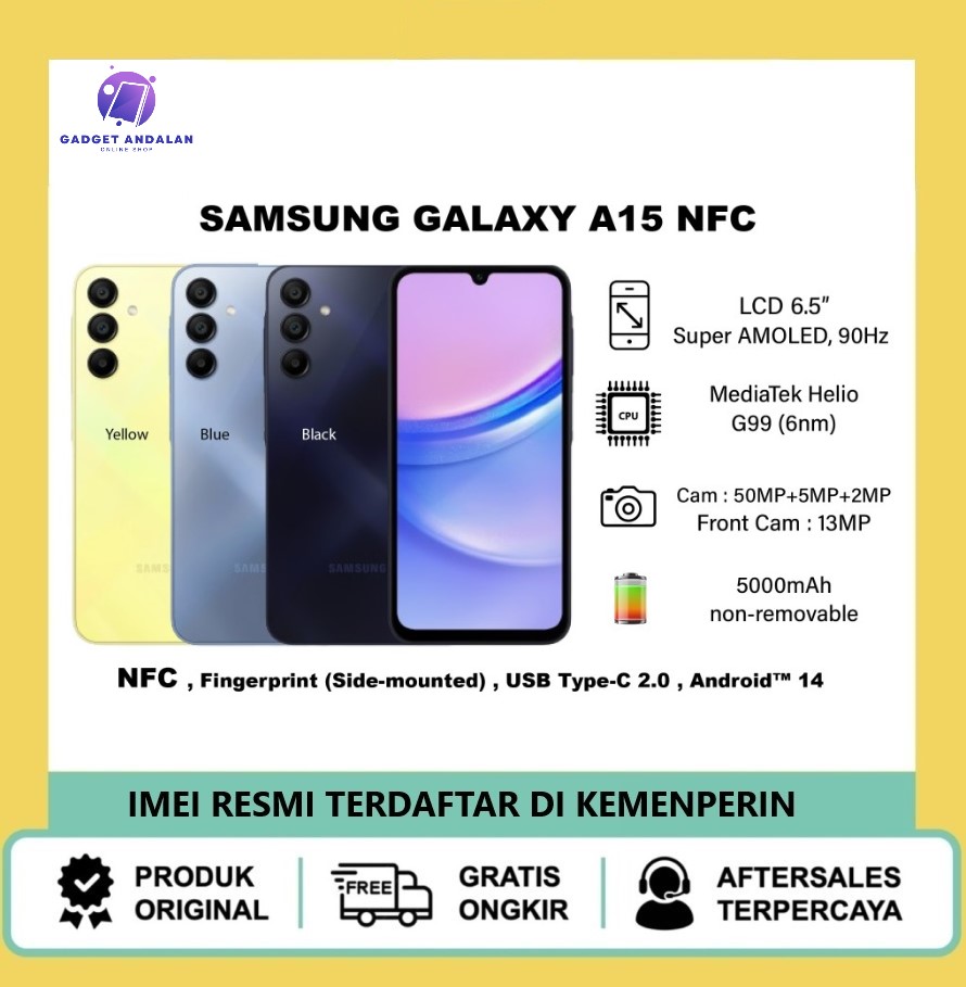 Samsung Galaxy A15 LTE 8/256GB Harga 1,862,000 rupiah*Gratis Ongkir