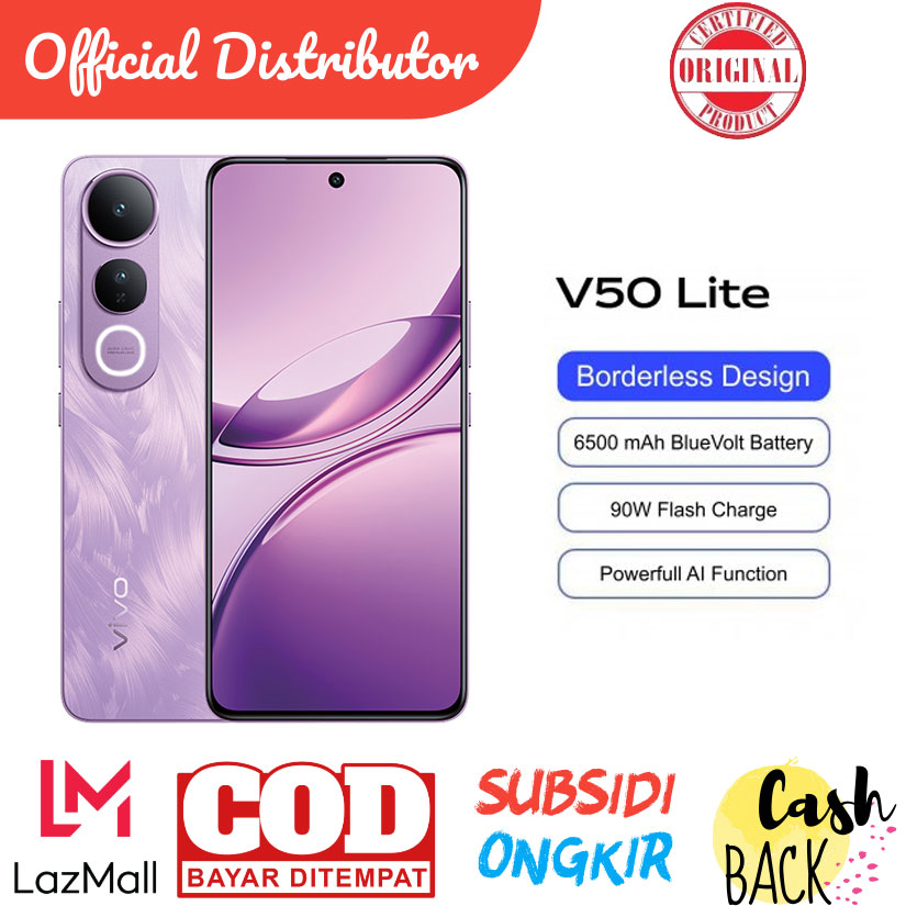 VIVO V50 LITE 4G 8/256 VS 8/128 GB - IMMERSIVE BORDERLESS SCREEN - AI CIRCLE TO SEARCH - 6500mAh 90W FLASHCHARGE Harga  2,276,009 Ringgit*Penghantaran Percuma