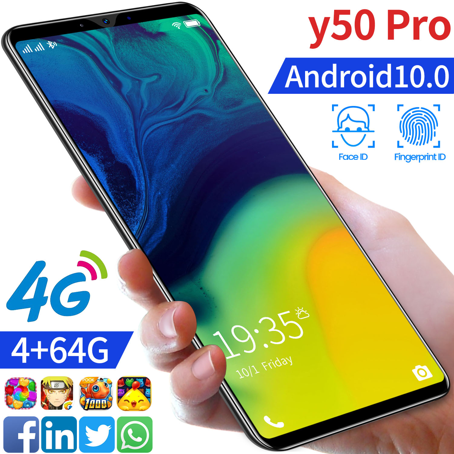 【50% diskon + COD + headset Hadiah gratis】4G smartphone 4+64GB Android 8.0 handphone 5.8inch 8MP + 16MP Telepon pixel Y50 telepon murah telepon murah original cellphone