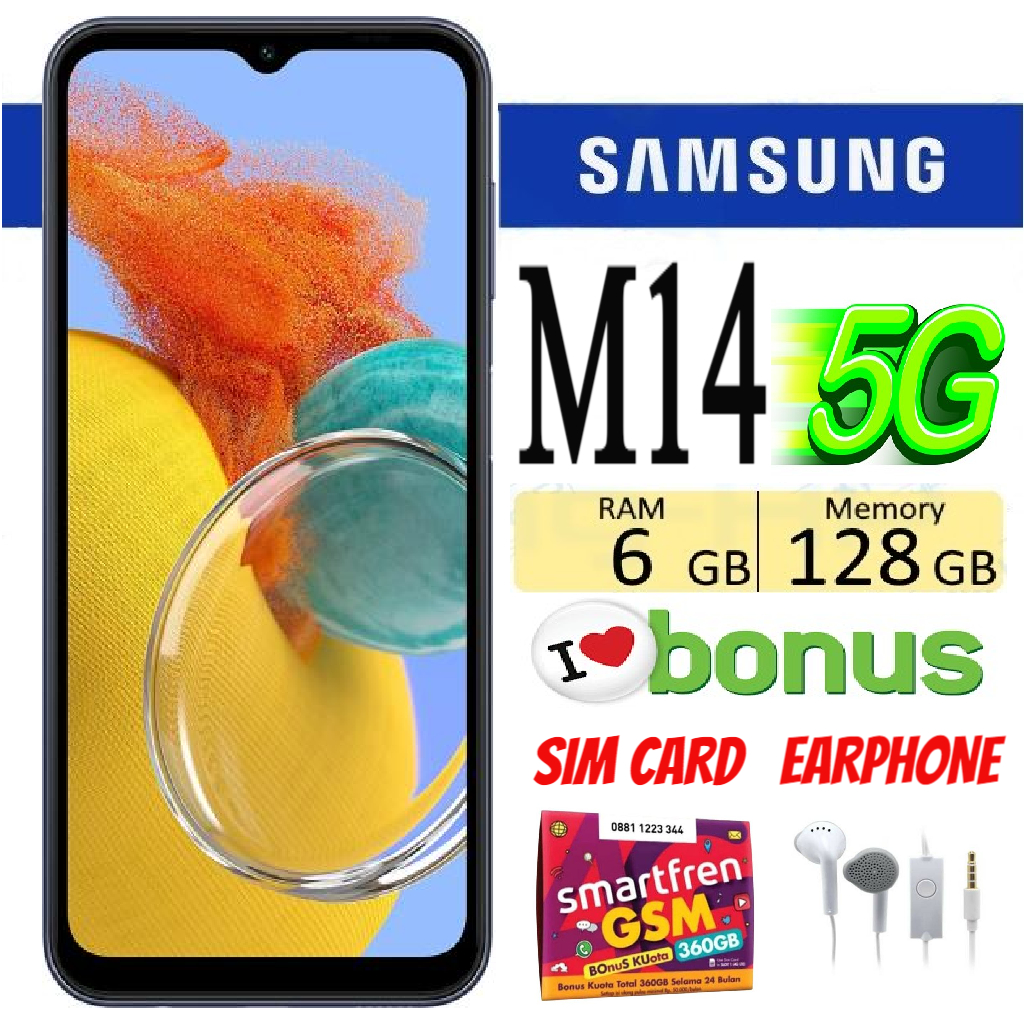 Samsung Galaxy M14 5G RAM 6/128 GB - Garansi Toko Harga 1,950,000 rupiah*Gratis Ongkir