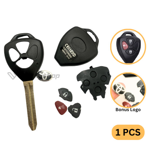 Toyota Yaris, Innova, Fortuner, Vios, Altis 3 Button Remote Key Case Harga 20,000 rupiah*Gratis Ongkir