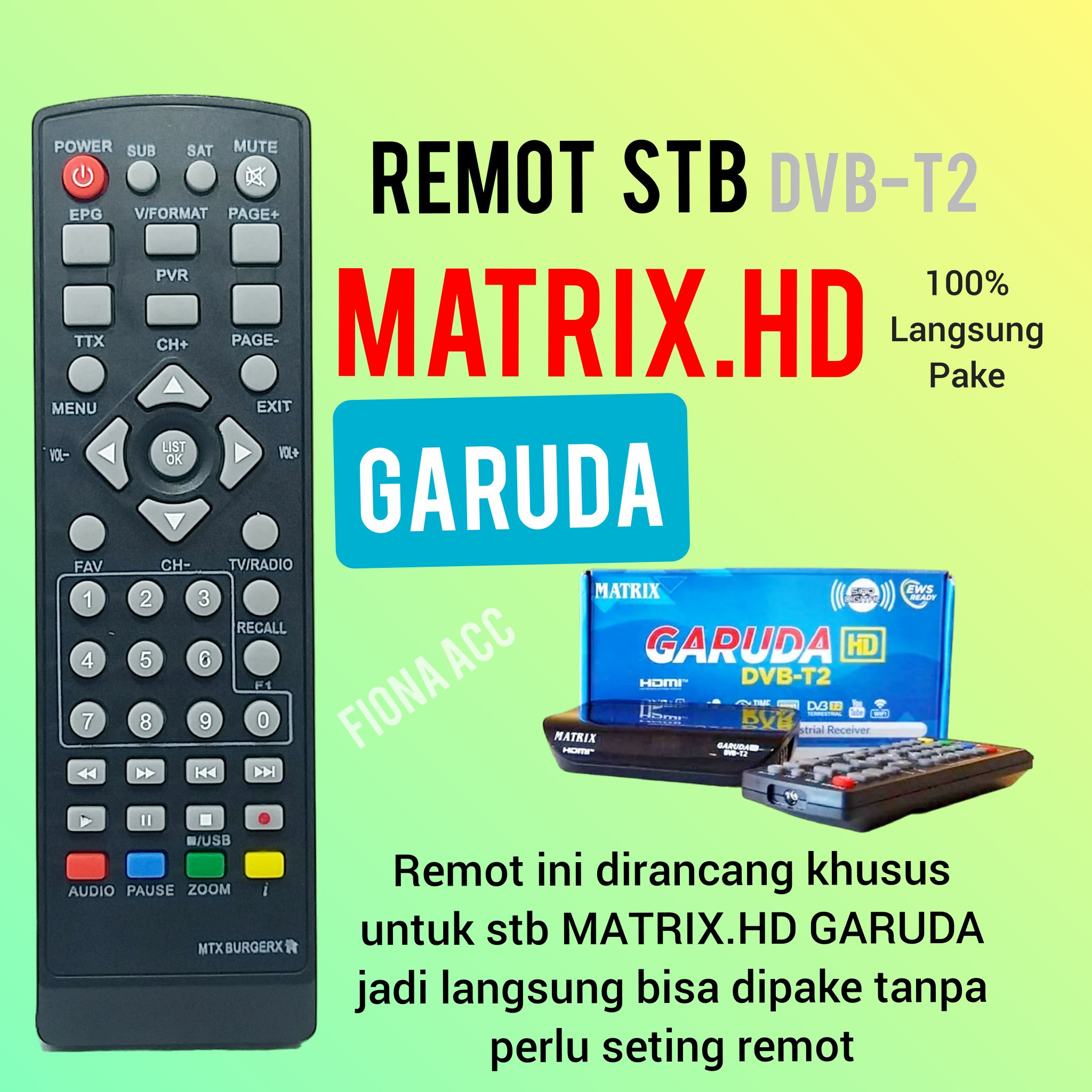 REMOTE STB MATRIX GARUDA DVBT2 SET TOP BOX HARAP PERHATIKAN SUSUNAN TOMBOL HARUS SAMA Harga  15,950 rupiah*Gratis Ongkir