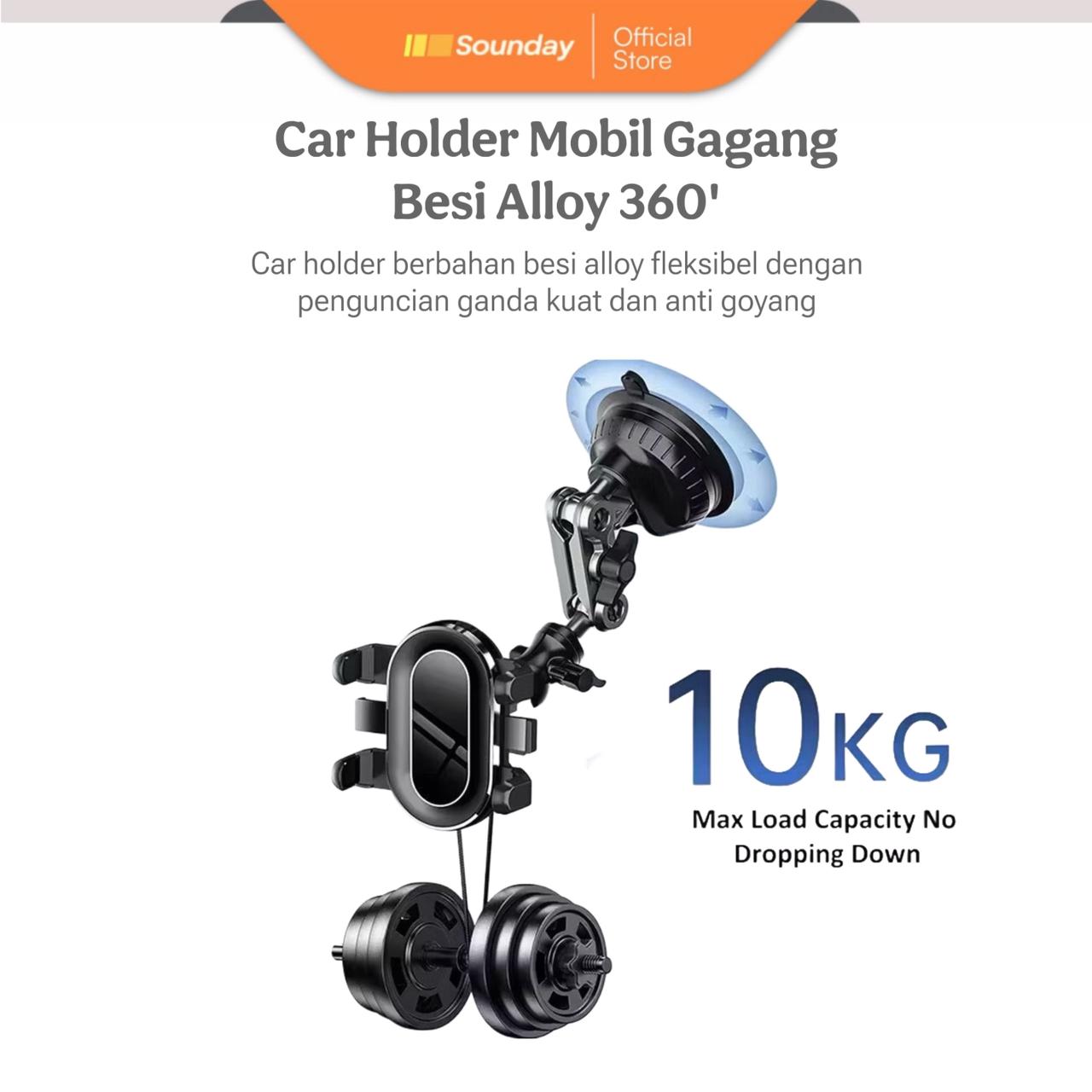 Flexible iron alloy 360 evogrip hld91 Silicon sucker dual locking anti-shake anti-fall strong car windshield car holder Harga 134,730 rupiah*Gratis Ongkir