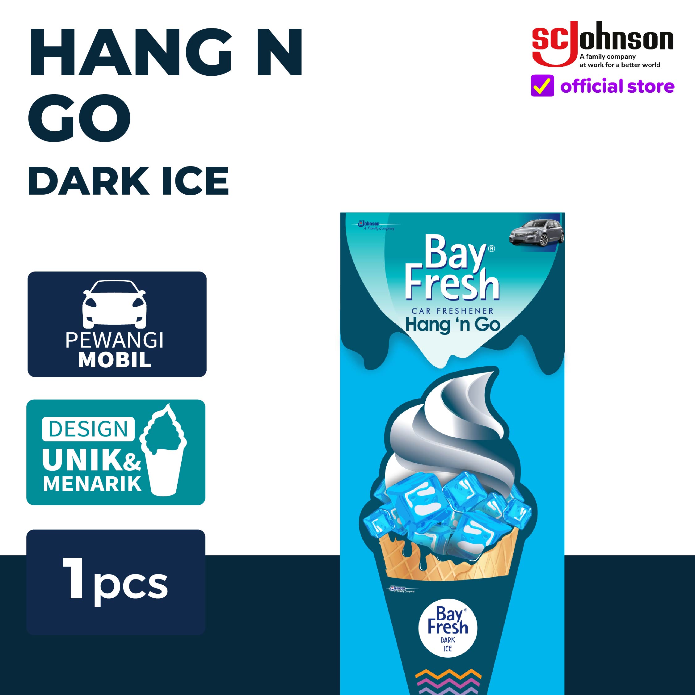 Bayfresh Hang n' Go Dark ice - Pengharum Mobil Harga 13,560 rupiah*Gratis Ongkir