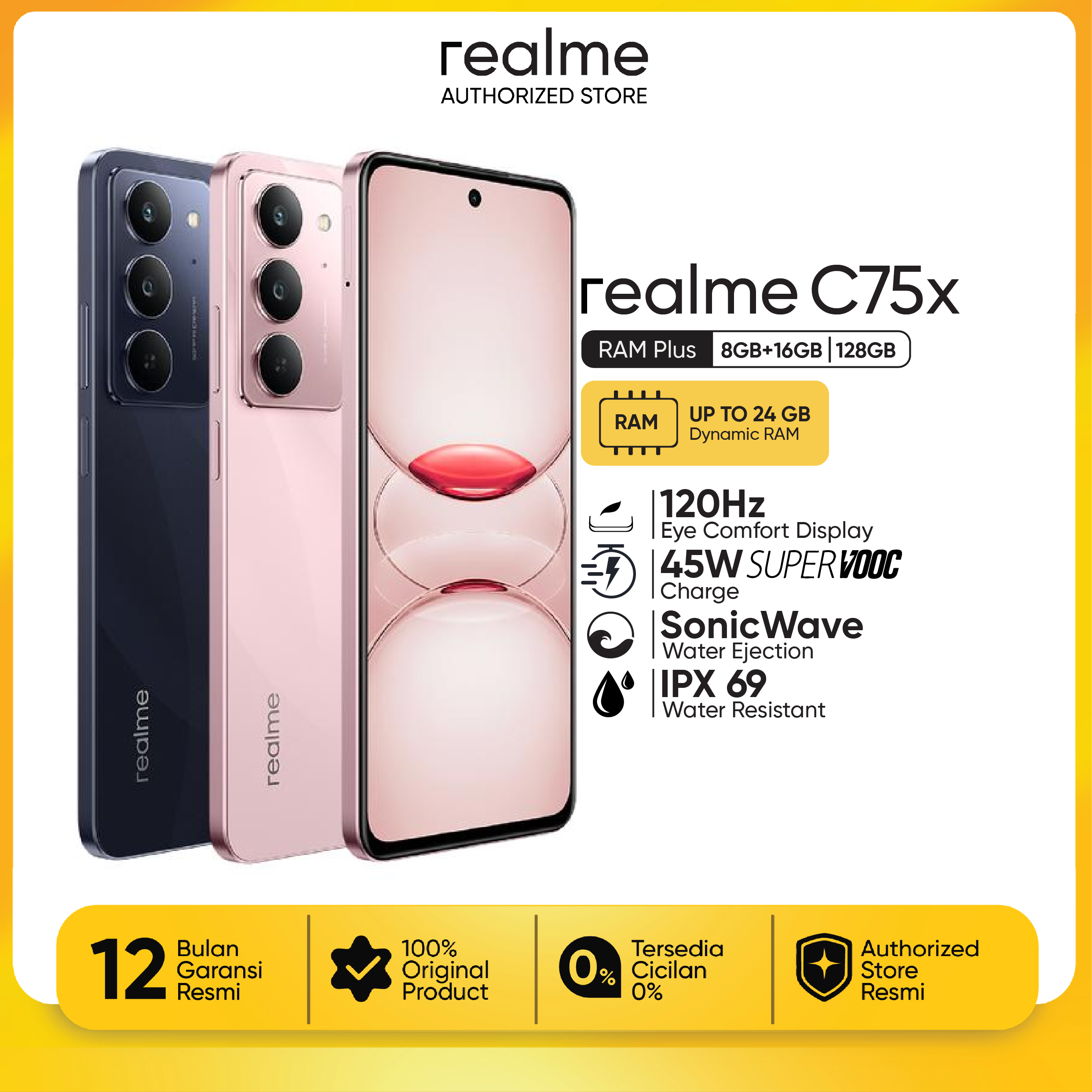 realme C75x 8+16GB* + 128GB | Armol Shell | 45W Fast Charging Harga 2,048,000 rupiah*Gratis Ongkir