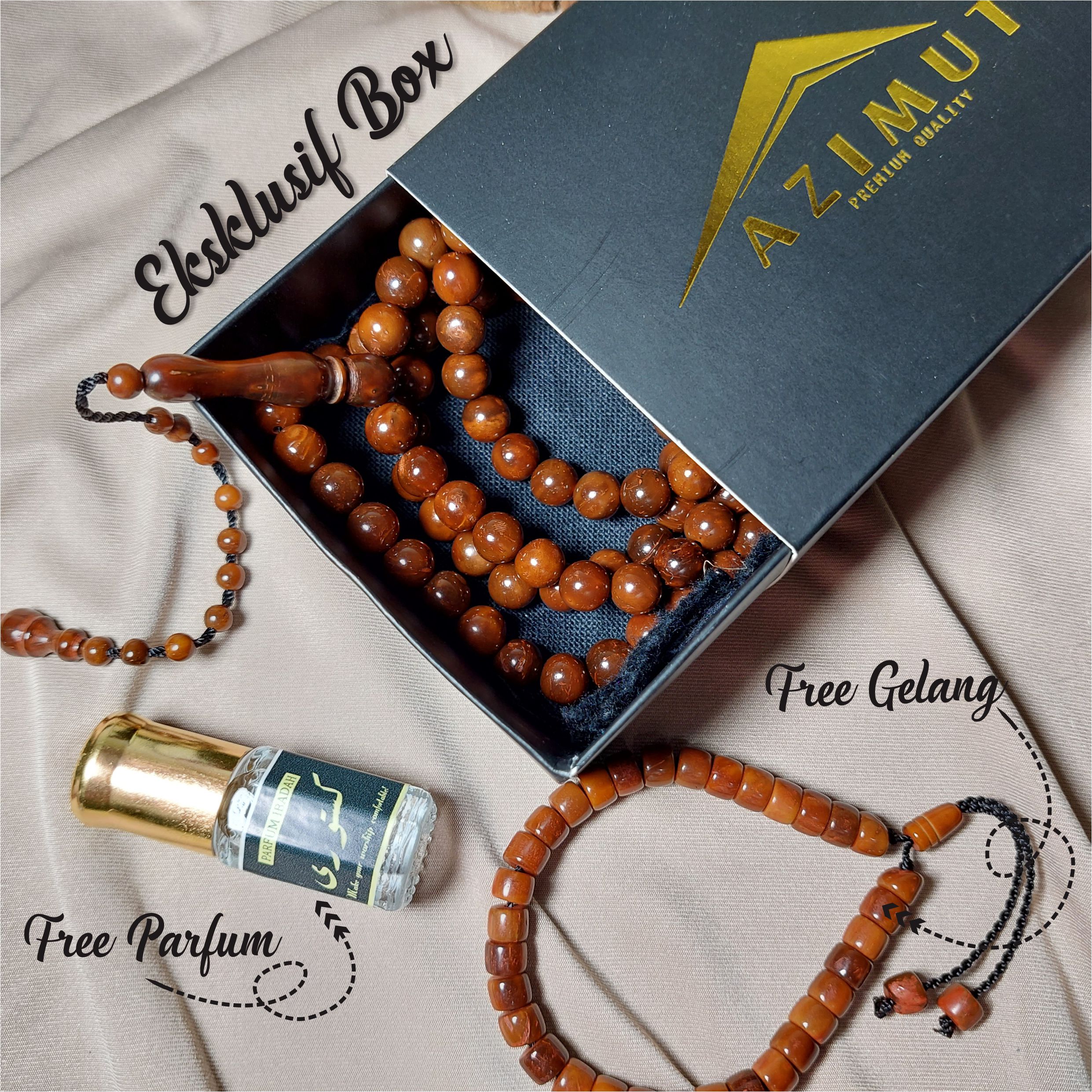 Special BOX Tasbih Kayu Kaukah Kokka Bersertifikat 99 Butir By Azimut Kokka - Tasbeh Kauka Asli