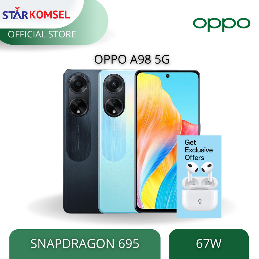 HP OPPO A98 5G 8/256 GARANSI RESMI OPPO EXTENDED RAM 8GB Harga  4,299,000 Ringgit*Penghantaran Percuma