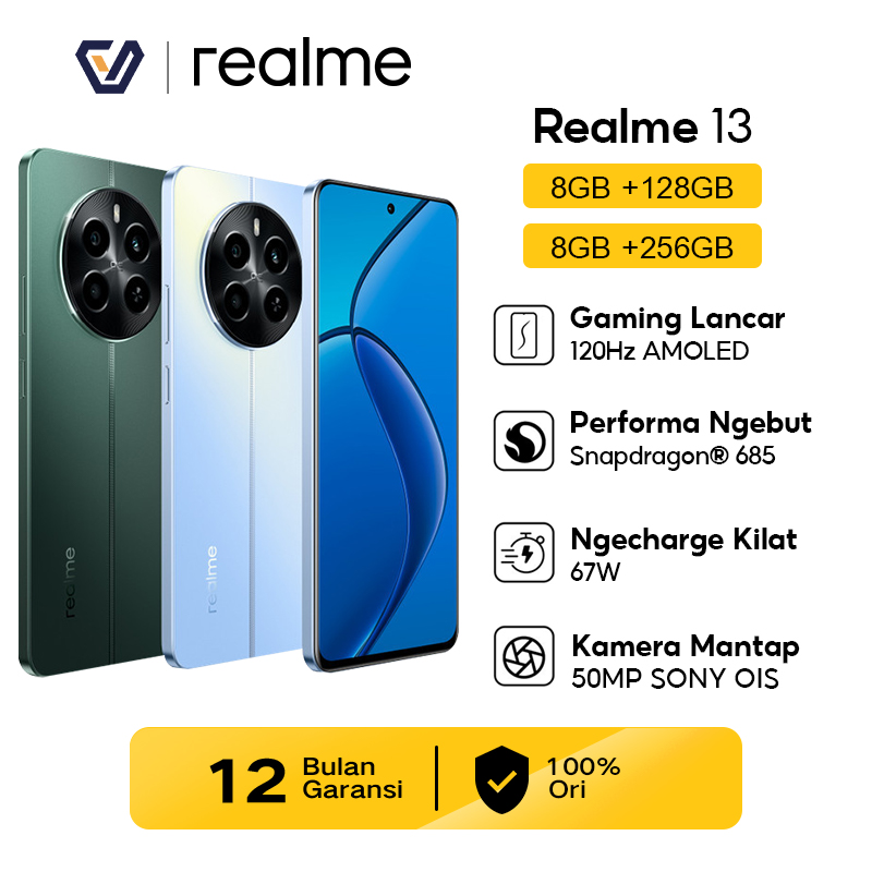 Official Realme 13 4G 8+128GB/8+256GB - Qualcomm Snapdragon 685 Chipset , 5000mAh Battery Harga 2,129,000 Ringgit*Penghantaran Percuma