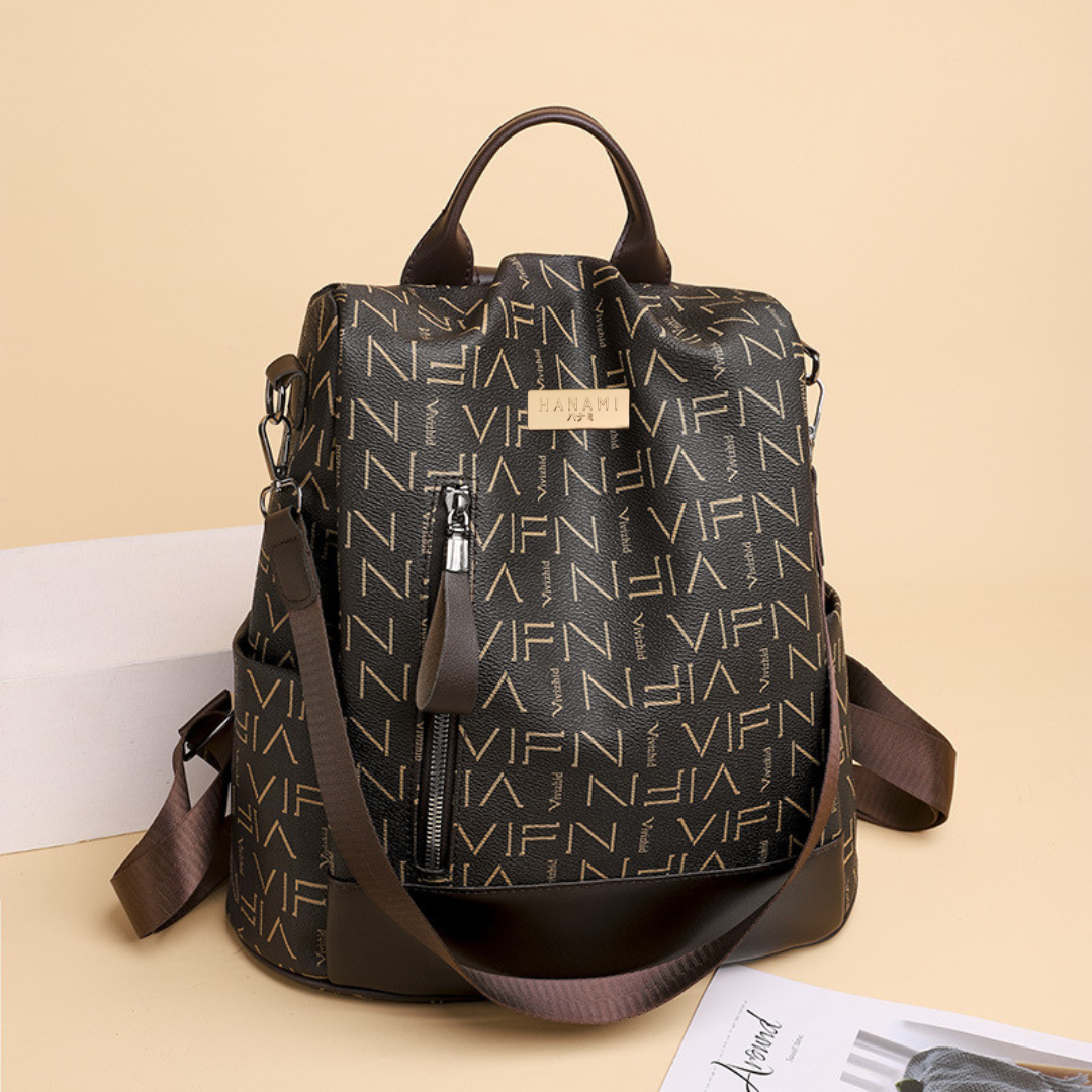 HANAMI Tas Ransel Wanita Anti Air Branded Kulit Coklat Carmen TA419B7 Premium Backpack Sekolah Kerja Kuliah Punggung Harga 119,900 rupiah*Gratis Ongkir